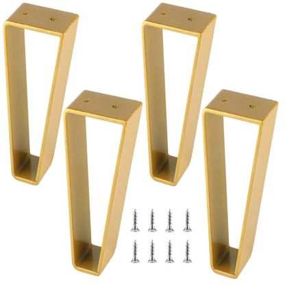 Osring 10 Inch Trapezoid Furniture Legs, Gold Metal Coffee Table Feet 4pcs - color: Gold, size: 10 Inch