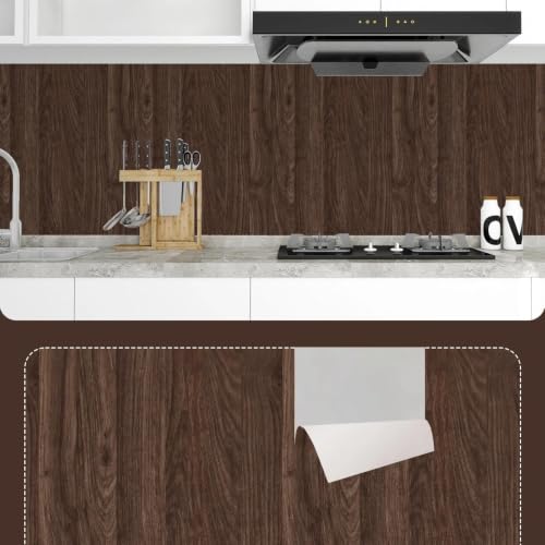 Dark Brown Wood Wallpaper 15.7"x118" Wood Contact Paper Peel and Stick Wallpapers Waterproof Self-Adhesive Vinyl Wallpaper Film for Furniture Countertops Cabinets - color: Dark Brown, size: 15.7" x 118"