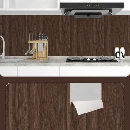 Dark Brown Wood Wallpaper 15.7"x275"Wood Contact Paper Peel and Stick Wallpapers Waterproof Self-Adhesive Vinyl Wallpaper Film for Furniture Countertops Cabinets - color: Dark Brown, size: 15.7" x 275"