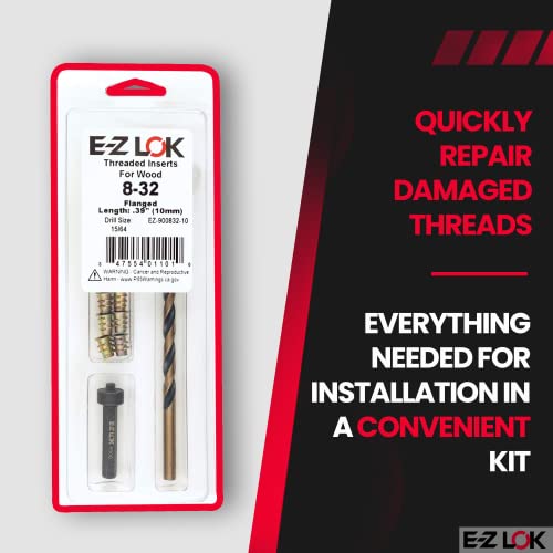 E-Z LOK Thread Repair Kit, 8-32 - size: 8-32 x 10mm, style: Flanged
