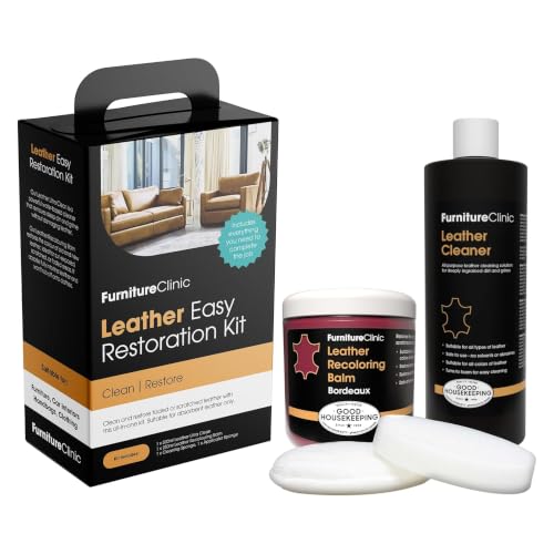 Furniture Clinic Leather Easy Restoration Kit, Bordeaux, 4 Piece - color: Bordeaux, size: Easy Kit