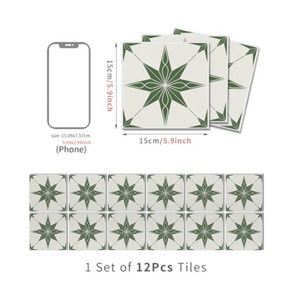Alwayspon 12 Sheet 6x6inch 3D Thicken Foaming Board Vinyl Backsplash Marble Tiles, Self-Adhesive Peel and Stick Wall Tile Stickers Stick on Subway Tiles for Kitchen Bathroom Wall, Beige Green - color: Beige Green 1