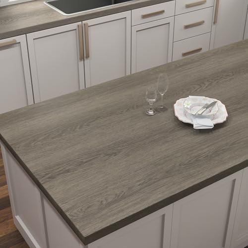 JSEVEM 16"×118" Gray Wood Wallpaper Peel and Stick Wooden Grain Contact Paper Self Adhesive Vinyl Wrap for Counterops Kitchen Cabinets Office Living Room Table Air Guide Design - color: Gray, size: 16" x 118"