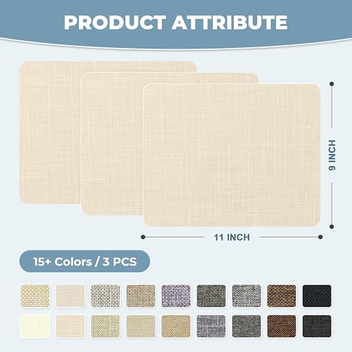 BESEZX Linen Fabric Repair Patch Upholstery Patch 3 PCS 9 * 11 Inch - color: Khaki, size: 9*11 inch