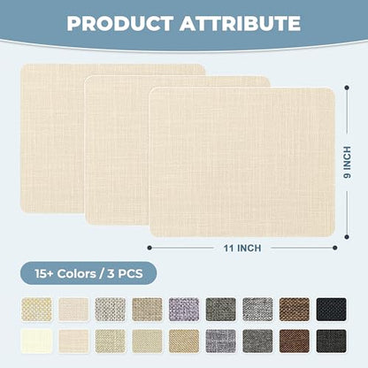 BESEZX Linen Fabric Repair Patch Upholstery Patch 3 PCS 9 * 11 Inch - color: Khaki, size: 9*11 inch