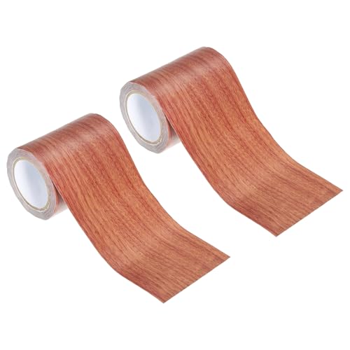 PATIKIL Wood Grain Repair Tape 3.15" X30', Self Adhesive Realistic Textured Repair Tape Patch for Floor Door Table Cabinets Desk, Red Oak - color: Red Oak, size: 3.15" x 30'