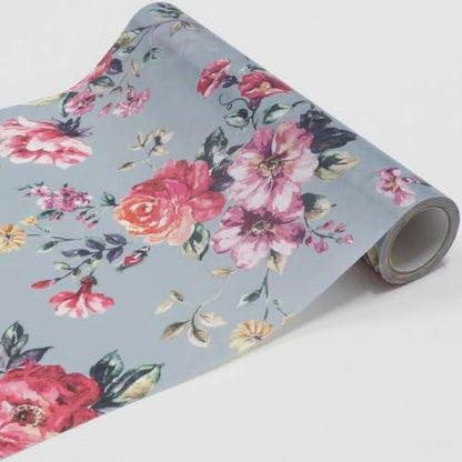 Peel and Stick Masking Tape for Furniture, Cabinets & Accent Walls – Blue Gray Rose Floral – Removable Japanese Fleece Fabric, Repositionable, No Residue, Water-Resistant, Made in Japan - color: ST012 : Blue Gray Rose Floral