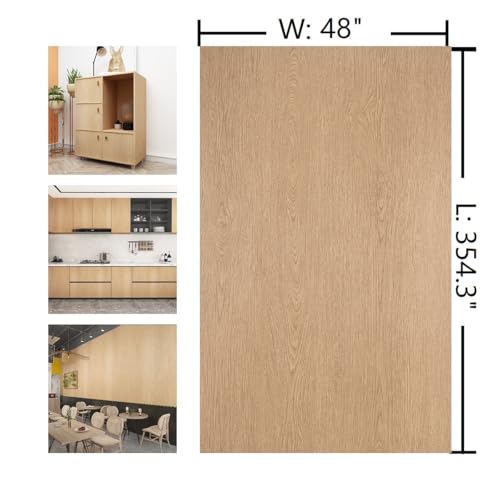 Extra Wide 48"x354" Wood Grain Contact Paper Peel Stick Faux Wood Wallpaper - color: Brown, size: 48" x 354.3"