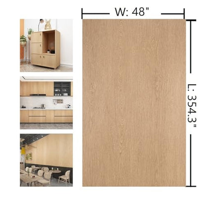 Extra Wide 48"x354" Wood Grain Contact Paper Peel Stick Faux Wood Wallpaper - color: Brown, size: 48" x 354.3"