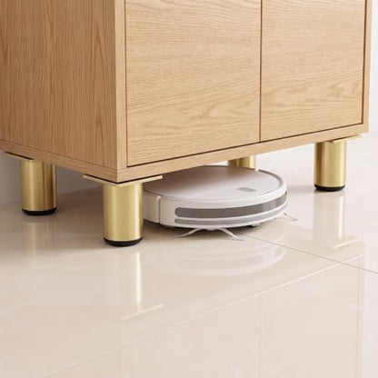 4 Pcs 2 Inch Round Adjustable Aluminum Alloy Furniture Legs, Heavy Duty Support for Cabinet Table Sofa Chair Bed Desk, Replacement Feet for Shelves & DIY Projects, Gold - color: Gold