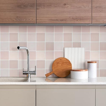 Commomy Matte 3D Peel and Stick Tile 10 Pcs 11.8"x11.8" - color: Rustic Pink