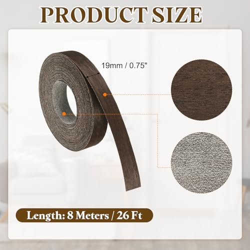 uxcell 3/4 Inch x 26ft Wood Veneer Edge Banding Pre-Glued Flexible Strips - size: 3/4 Inch x 26ft