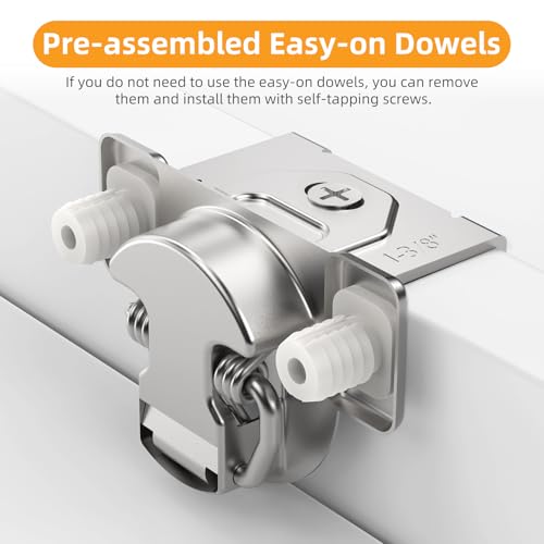 Chibery Non-Slow Close Regular Hinges, 1-3/8" Overlay Standard Concealed Cabinet Hinges for Face Frame Door, 2D Self Closing Hidden, 105° Opening, Easy-on Dowels ＆ Self-Tapping Wooden Screws, 4 Pack - size: 1-3/8 inch Overlay