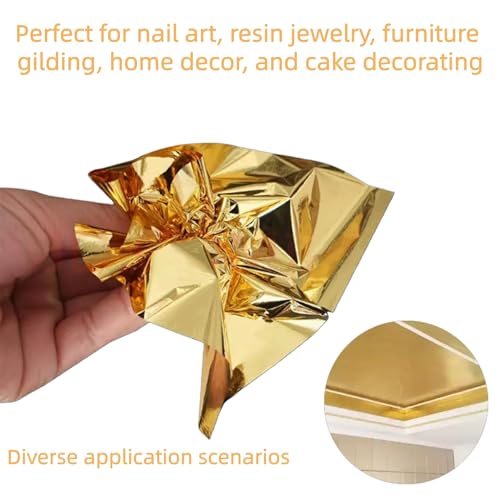 10 Gold Leaf Sheets, Premium Gold Flakes for Decorating Cakes Dessert - size: 10PCS
