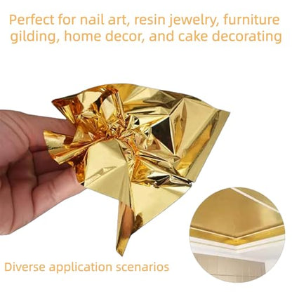 10 Gold Leaf Sheets, Premium Gold Flakes for Decorating Cakes Dessert - size: 10PCS