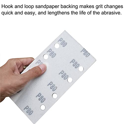 60 PCS Hook & Loop Sandpaper Sheets for 1/3 Sheet Sander – 60/80/100/120/150/240 Grit – Aluminum Oxide Sanding Paper for Wood, Metal, Paint & DIY Projects