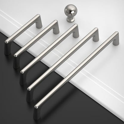 Amerdeco 10 Pack Brushed Satin Nickel Cabinet Pulls 3.75" - color: Brushed Satin Nickel, size: 3.75" hole center