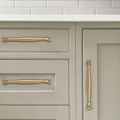 khtumeware 10 Pack 3 Inch(76mm) Brushed Gold Cabinet Pulls Matte Satin Gold Cabinet Handles Heavy Duty Solid Cabinet Hardware for Cupboard Drawer Pulls Dresser Handle - color: Brushed Gold, size: 3 inch Hole Center