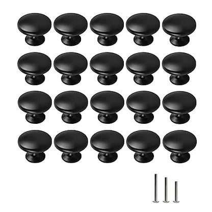 Matte Black Cabinet Knobs 20 Pack Black Dresser Knob Kitchen Knob - color: Matt Black, size: 20