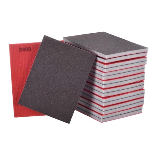 18Pcs 400Grit Sanding Sponges, 4x2.8In Hook & Loop Black - size: 400 Grit