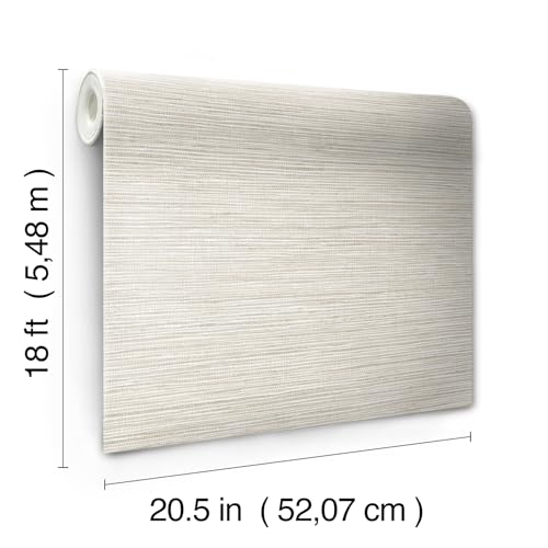 RoomMates Neutral Dimensional Grasscloth Peel and Stick Wallpaper - color: Neutral