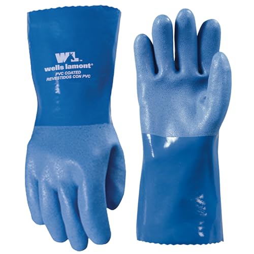 Wells Lamont PVC Chemical Resistant Gloves, Textured Grip, Gauntlet Cuff
