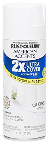 Rust Oleum 280718 American Accents Ultra Cover 2X Spray Paint, Gloss White, 12-Ounce - color: Gloss White