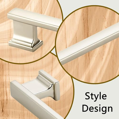 10 Pack 4-3/4 Inch Length|3-3/4 Inch(96mm) Hole Center Brushed Satin Nickel Kitchen Cabinet Handles, Cabinet Pulls Kitchen Cabinet Hardware, Cupboard Pulls, Drawer Handles - color: Brushed Satin Nickel, size: 3-3/4 inch Hole Center(96mm), style: 10 Pack H
