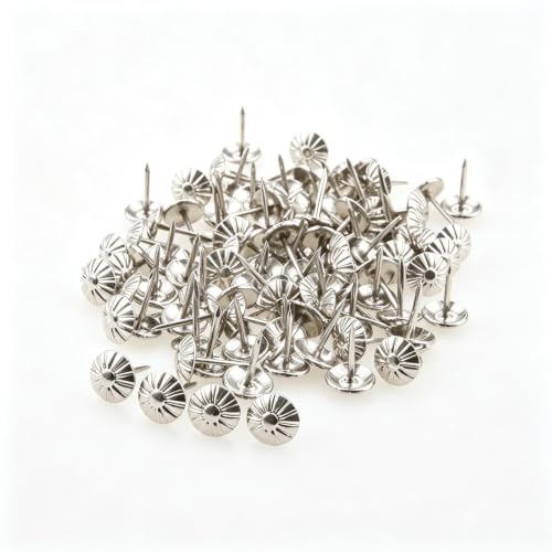 dophee 200Pcs Decorative Upholstery Tacks Nails 7/16 Inch Nails, Silver - color: Silver