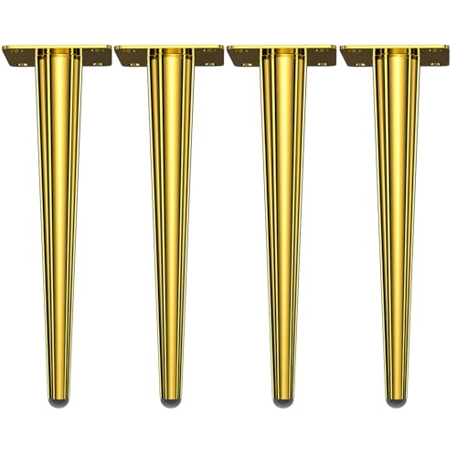 Osring 22 Inch Furniture Table Legs Straight, Gold Metal Coffee Table Feet - size: 22 Inch