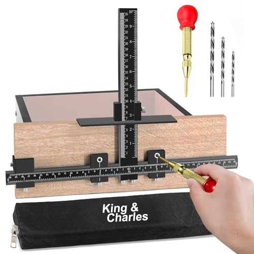 King&Charles Aluminum AlloyCabinet Hardware Jig,Auto Center Punch+Drill Bit - style: MAX-Aluminum