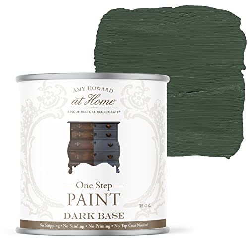 AMY HOWARD AT HOME Chalk-Based One Step Paint for Furniture, Cabinetry, Decor, Finish, and More | No Stripping, Sanding, or Priming | Dark Base | 16 Ounce | Cherbourg - color: Cherbourg, size: 16 Fl Oz (Pack of 1)