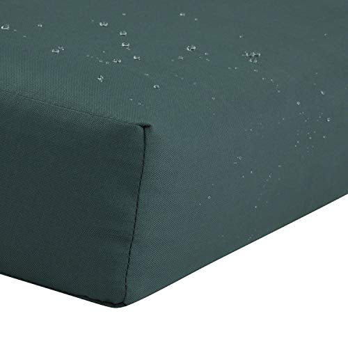 Classic Accessories Ravenna Water-Resistant 21 x 19 x 3 Inch Patio Seat Cushion, Mallard Green, Chair Seat Cushion - color: Mallard Green, size: 21"W x 19"D x 3"Thick