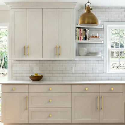 10 Pack Vibrant Brushed Moderne Brass Cabinet Pulls 3 Inch(76mm) Heavy-Duty Solid Kitchen Cabinet Handles Cabinet Hardware Drawer Pulls - color: Vibrant Brushed Moderne Brass, size: 3" Hole Center