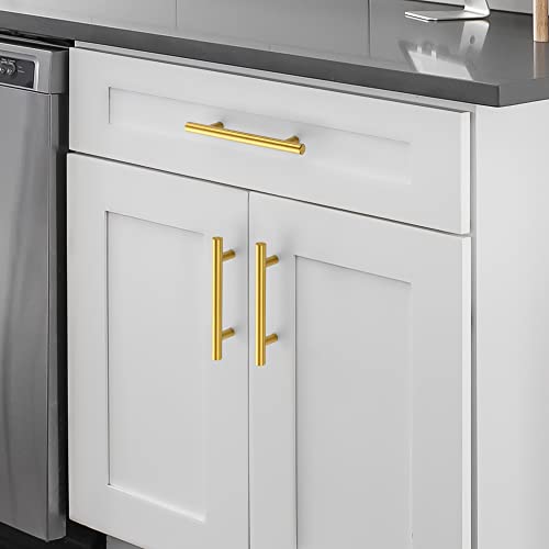 Ravinte Hardware Gold Cabinet Handles Drawer Pulls 3.75 Inch CC 25 Pack - color: Gold T-Shaped, size: 3-3/4" Hole Center