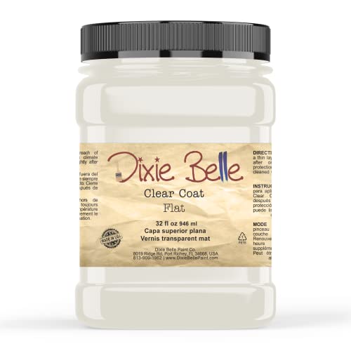 Dixie Belle Paint Company - Clear Coat Flat (32oz) - Polyacrylic Topcoat - color: Flat, size: 32 Fl Oz (Pack of 1)