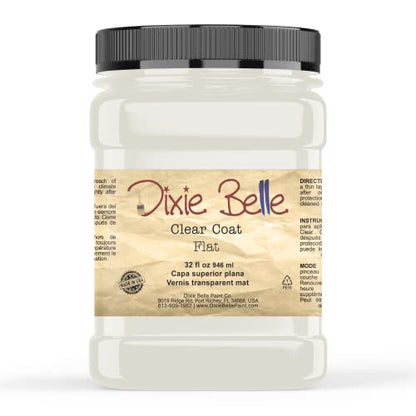 Dixie Belle Paint Company - Clear Coat Flat (32oz) - Polyacrylic Topcoat - color: Flat, size: 32 Fl Oz (Pack of 1)