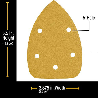 Dura-Gold Mouse Detail Sander Sandpaper Sanding Sheets, 5 Hole, 80 Grit - size: 80-Grit