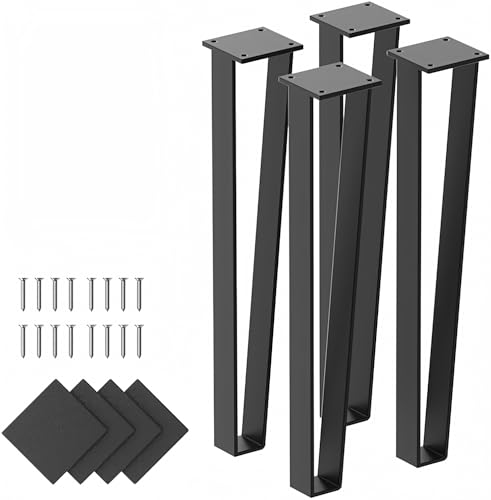 Orgerphy 16 inch Black Bench Legs Set of 4| Triangle-Shape Heavy Duty Table Legs Furniture Legs| Black Metal for Sofa Couch Dresser| Metal Legs for Coffee Table (16 inch) - size: 16 Inch