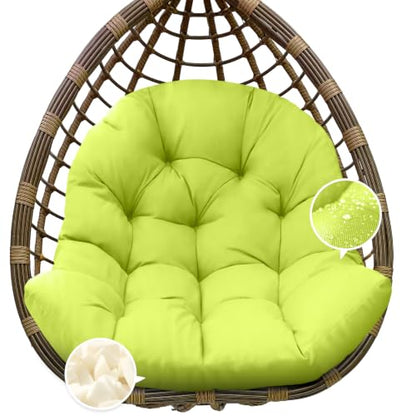 Egg Chair Cushion Replacement, Waterproof Outdoor Hanging Egg Chair Cushion Hammock Swing Chairs Cushions Pads, U-Shaped Thickened Cushions for Hanging Eggs Chairs, 47x33x7 Inch (Light Green) - color: Light Green