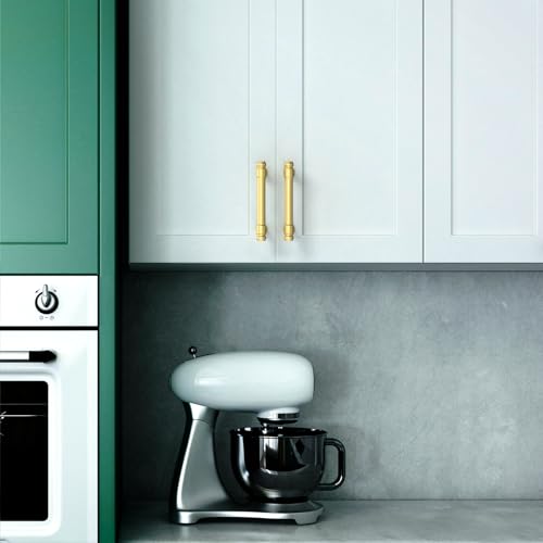 Asidrama 10 Pack 3 Inch Brushed Gold Kitchen Cabinet Handles - color: Brushed Gold, size: 3" Hole Center(76mm)