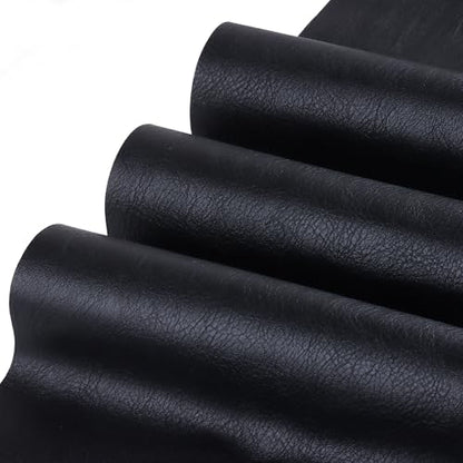 HGUAN Black Faux Leather Sheets 1 Yard Cut 54"x36" Suitable for Upholstery Furniture Seat, Handmade DIY Projects (Black) - color: Black, size: 54"X36"