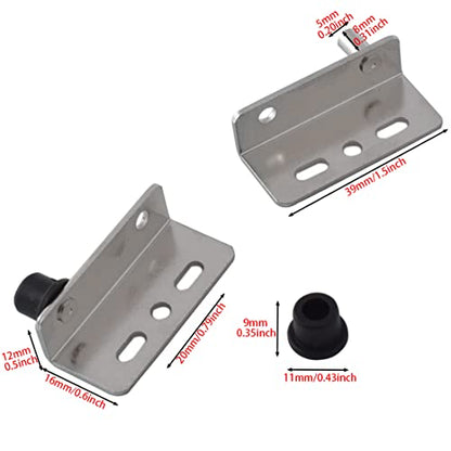 2 Sets Pivot Hinges Silver Heavy Duty Concealed Shaft Door Hinges - color: Silver