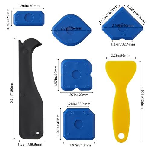 12-Piece Caulking Tools with Putty Knife for Tile Sealing