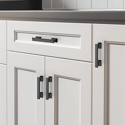 Matte Black Cabinet Pulls, 3 Inch (76mm), 10 Pack, Heavy Duty - color: Matte Black, size: 3" Hole Center