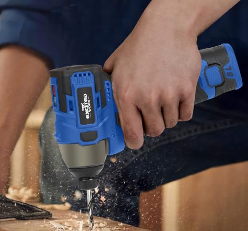 140Nm 17V Brushless Impact Screwdriver with 2 Batteries (Blue) - color: Blue, size: 17V Brushless Screwdriver