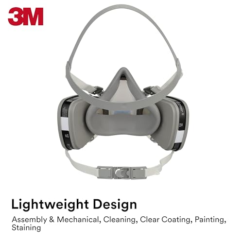 3M Half Facepiece Disposable Respirator, Organic Vapor, NIOSH Approved, Lightweight, Pre-assembled, No Maintenance - style: Large