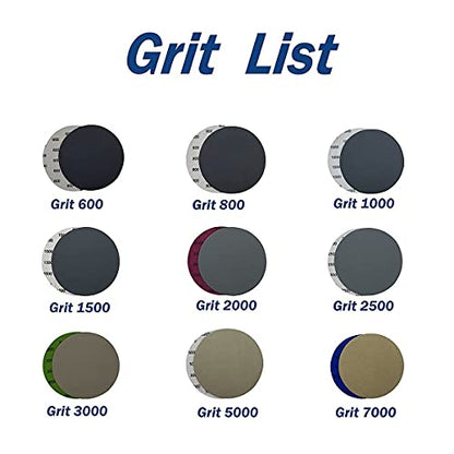 6 Inch 7000 Grit Wet Dry Sandpaper，25 PCS Hook and Loop Sanding Discs - style: Grit 7000