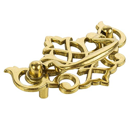 Queen Anne Chippendale Satin Brass Drawer Bail Pull | Centers: 2-1/2" | Handle for Antique Cabinet Door, Dresser Drawer, Desk | Furniture Reproduction Hardware | BP11-DB (1)