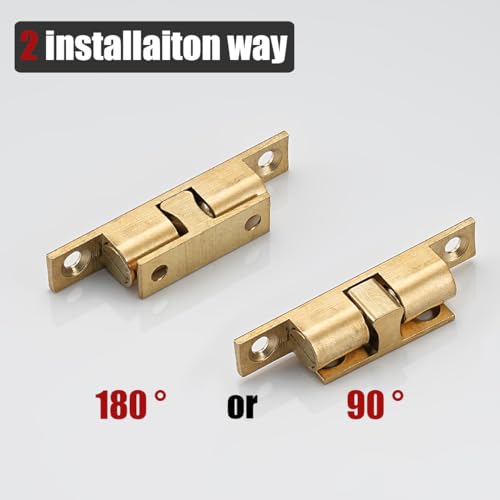 JQK Cabinet Door Catch, Closet Ball Tension Latch, Solid Brass 4 Pack 70mm, HBC200-P4